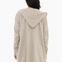 Open Front Longline Hooded Cardigan