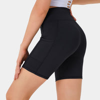 High Waisted Side Pocket Running Biker Shorts