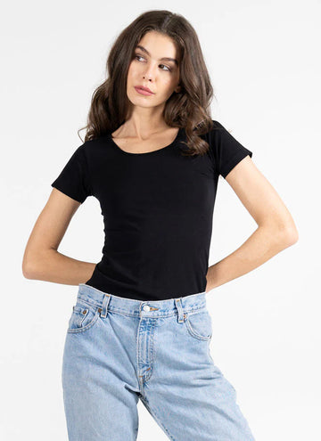 C'est Moi Bamboo Short Sleeve Scoop Neck