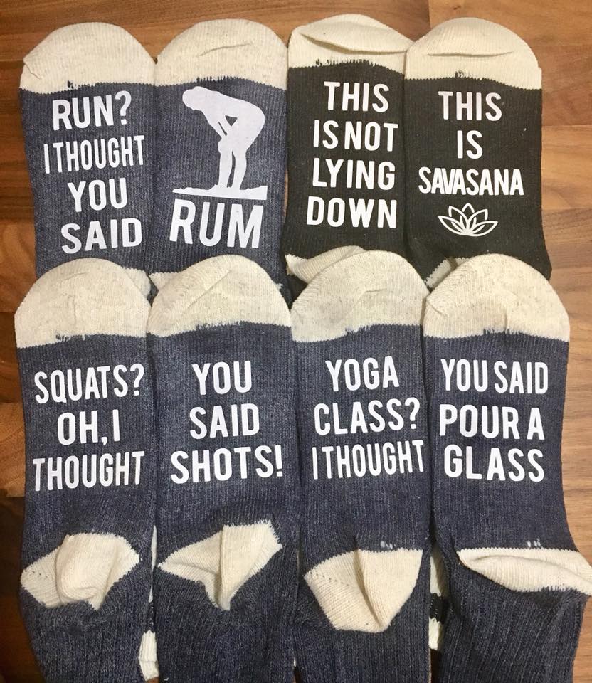 Printed Slogan Wool Socks
