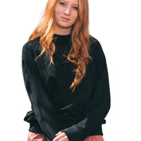 Bamboo Ruby Fleece Crew Sweater 2.0 Black